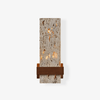 yellow travertine walnut cylinder wall sconce