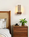 yellow travertine walnut cylinder wall sconce