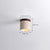 yellow travertine walnut drum flush mount ceiling light