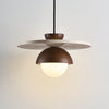 yellow travertine walnut glass dome pendant light