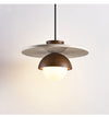 yellow travertine walnut glass dome pendant light