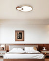 yellow travertine walnut led flush mount ceiling light 2