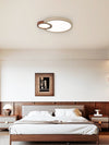 yellow travertine walnut led flush mount ceiling light 2