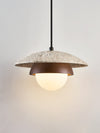 yellow travertine walnut pendant light 3