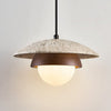 yellow travertine walnut pendant light 3