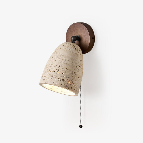 yellow travertine walnut pivoting wall sconce