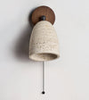 yellow travertine walnut pivoting wall sconce
