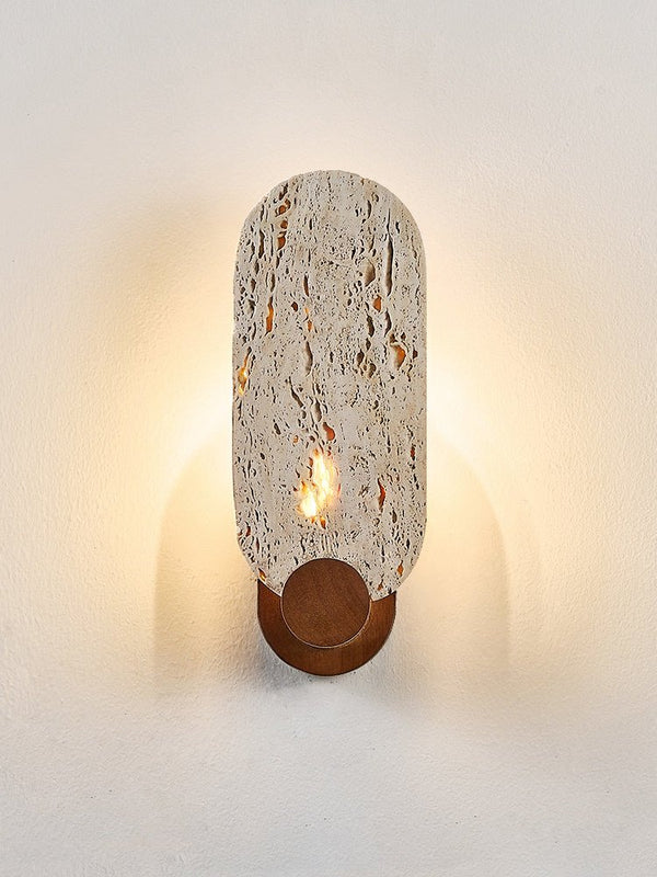 yellow travertine walnut wall sconce 10