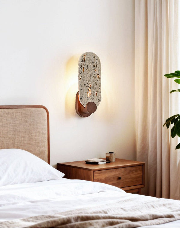 yellow travertine walnut wall sconce 10