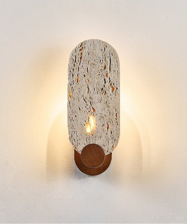 yellow travertine walnut wall sconce 10