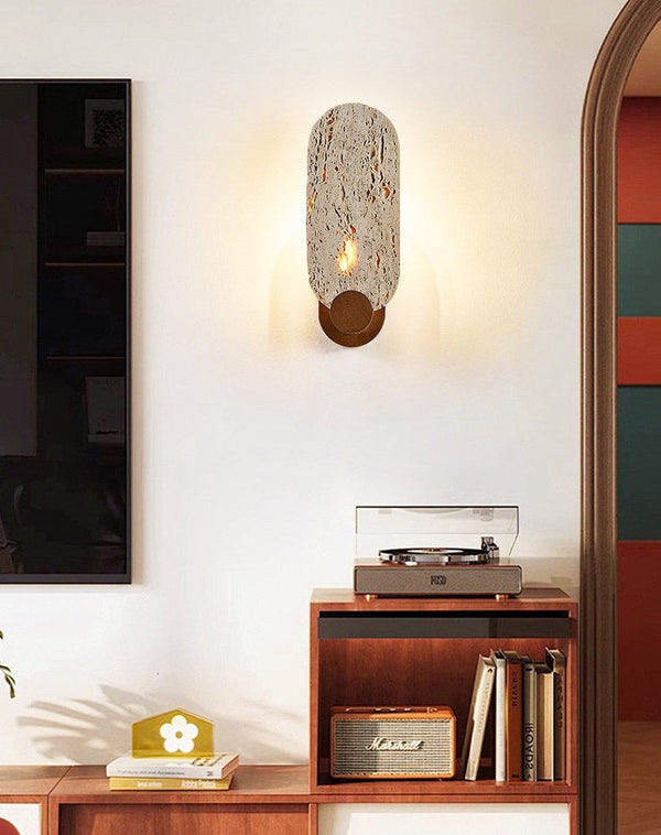 yellow travertine walnut wall sconce 10