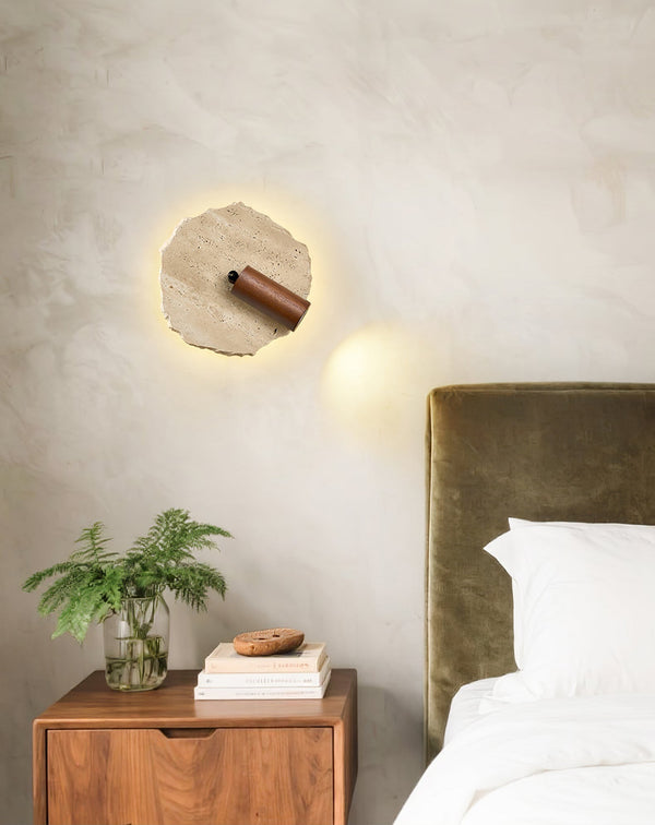 yellow travertine walnut wall sconce 6