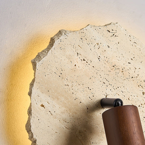 yellow travertine walnut wall sconce 6