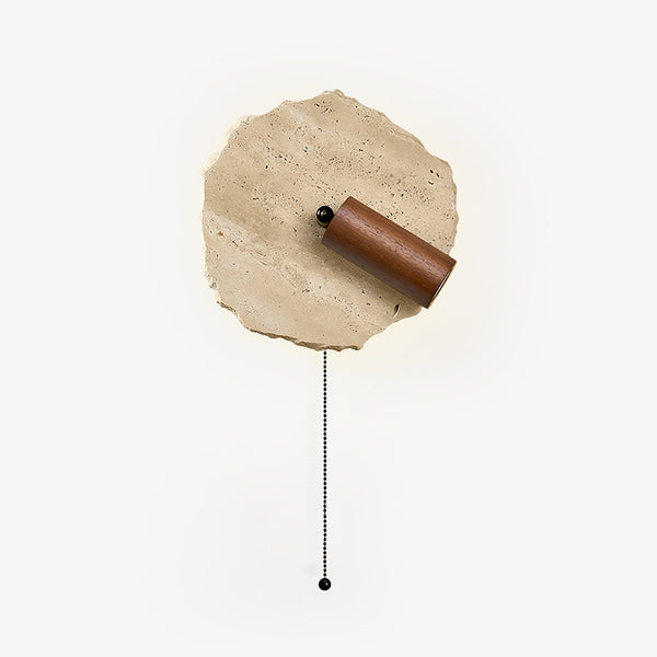 yellow travertine walnut wall sconce 6