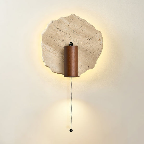 yellow travertine walnut wall sconce 6