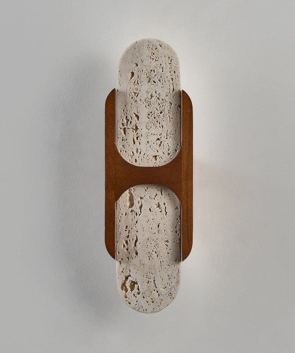 yellow travertine walnut wall sconce 8