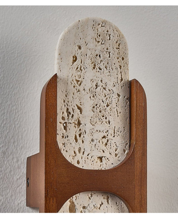 yellow travertine walnut wall sconce 8