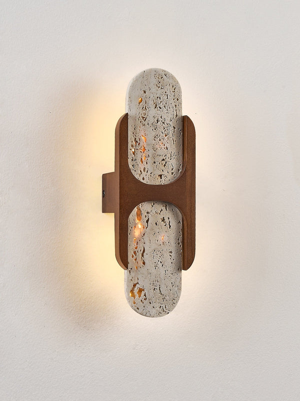 yellow travertine walnut wall sconce 8