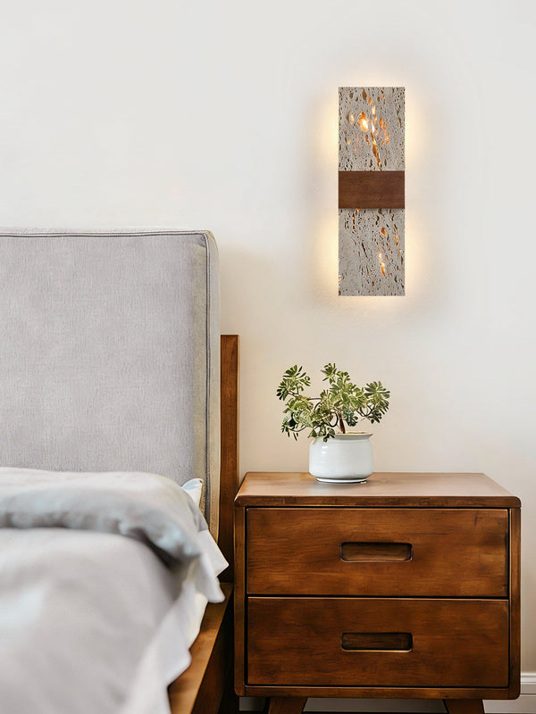 yellow travertine walnut wall sconce 9