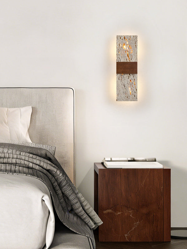 yellow travertine walnut wall sconce 9