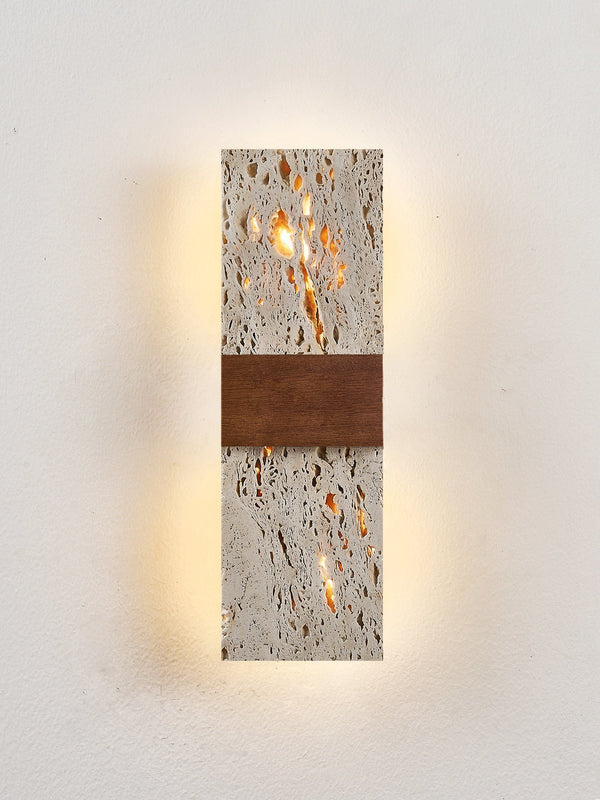 yellow travertine walnut wall sconce 9