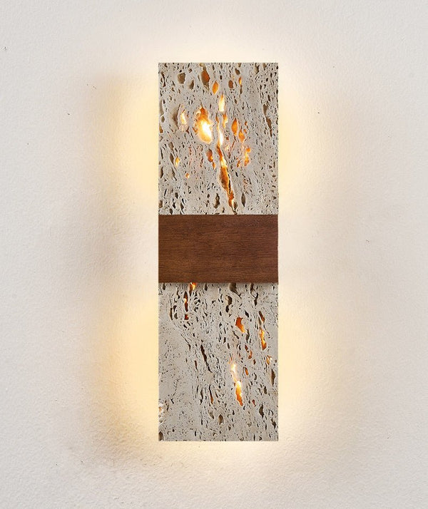 yellow travertine walnut wall sconce 9