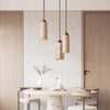 yellow travertine wood chandelier