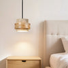 yellow travertine wood cylinder pendant light 2