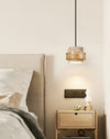 yellow travertine wood cylinder pendant light 2