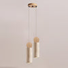 yellow travertine wood cylinder pendant light