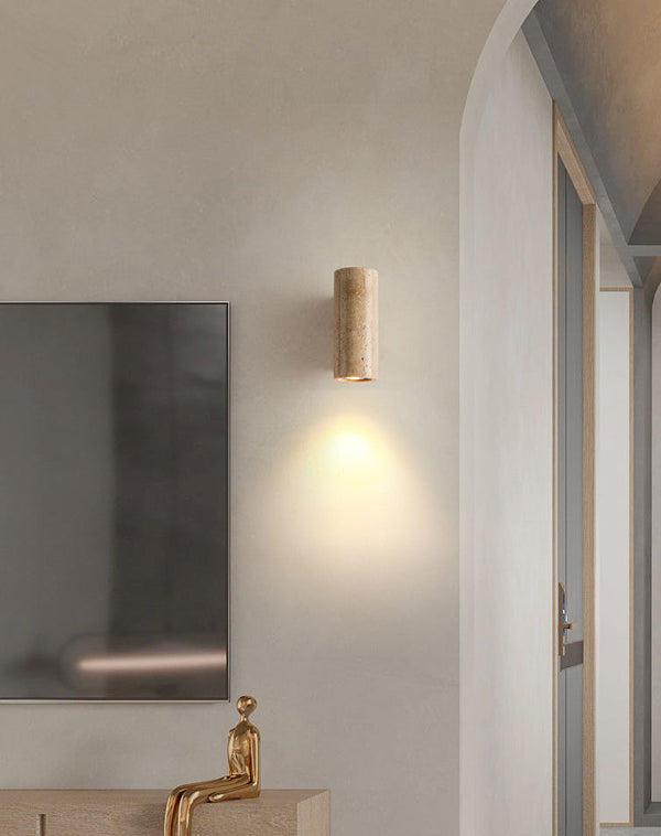 yellow travertine wood wall sconce 3