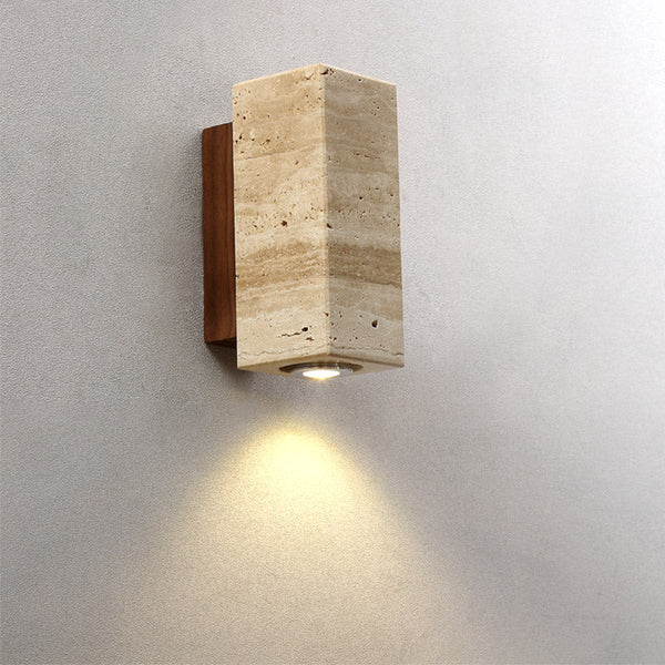 yellow travertine wood wall sconce 3