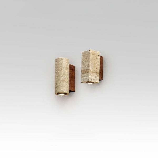 yellow travertine wood wall sconce 3