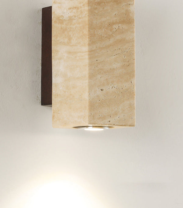 yellow travertine wood wall sconce 3