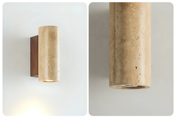 yellow travertine wood wall sconce 3