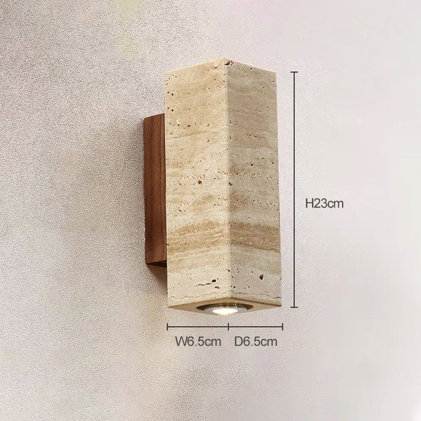 yellow travertine wood wall sconce 3