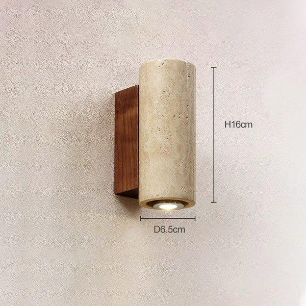 yellow travertine wood wall sconce 3
