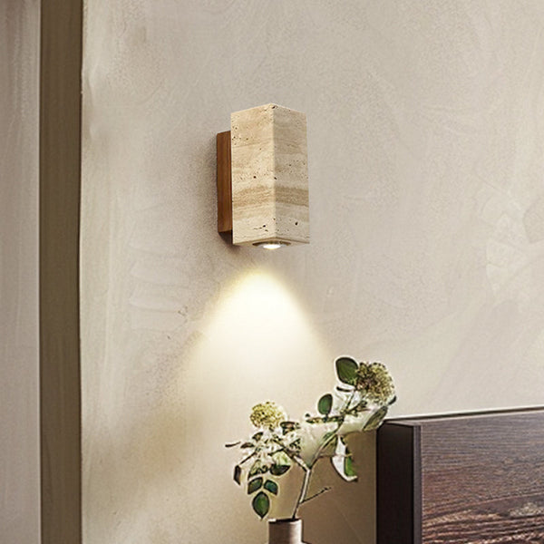 yellow travertine wood wall sconce 3