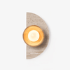 yellow travertine wood wall sconce