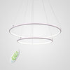 Modern Led Chandelier Minimalist 2 Ring Geometric Lights With Adjustable Height