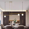Minimalist Modern Linear Globe Pendant Lighting Copper Glass Kitchen Dining Room Light