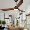52-inch solid wood ceiling fan with integrated LED light and remote control