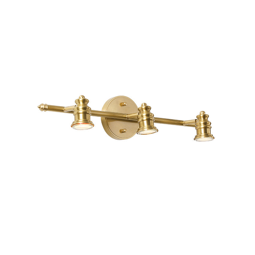 Brass wall lamp with vintage elegance for bedroom and bathroom vanity