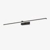 Modern black linear LED wall light with white diffuser mounted on a wall