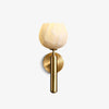 Alabaster wall sconce with brass finish and botanical flower shades