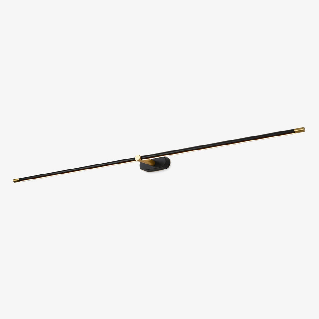 Minimalist linear LED wall light with black metal body and white diffuser
