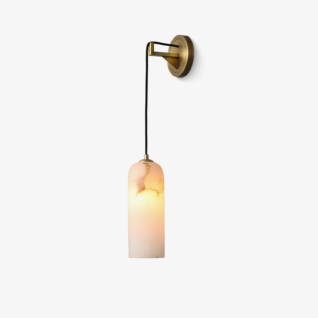 Modern alabaster and brass wall sconce