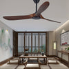 Retro Solid Wood Frequency Conversion Silent Dimming Ceiling Fan With Lights