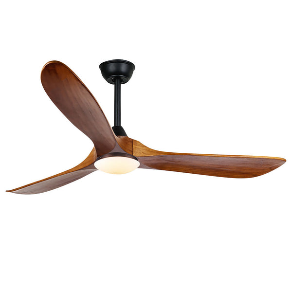 Retro Solid Wood Frequency Conversion Silent Dimming Ceiling Fan With Lights