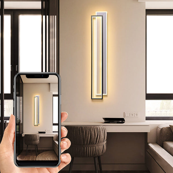 Minimalist Personalized Creative Led Three Color Dimming Strip Wall Lamp